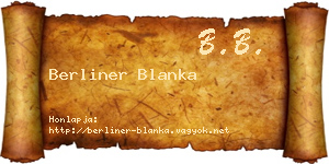 Berliner Blanka névjegykártya